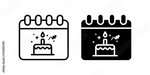 Calendar icon. Birthday sign. for mobile concept and web design. vector illustration