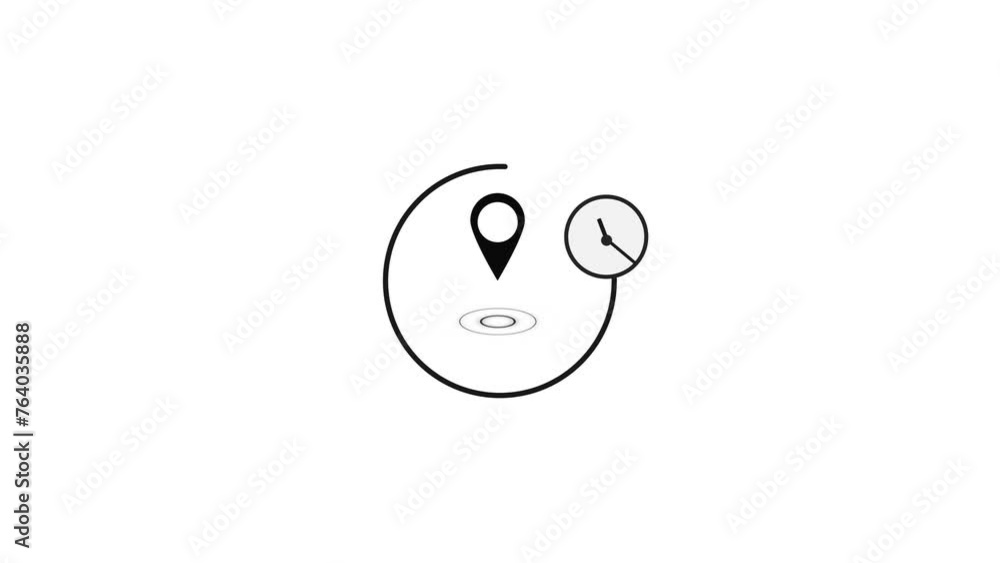 GPS location icon animated with radio wave and location tracking pointer animation 4k video. GPS location icon animated with radio wave and location tracking pointer animation 4k video.