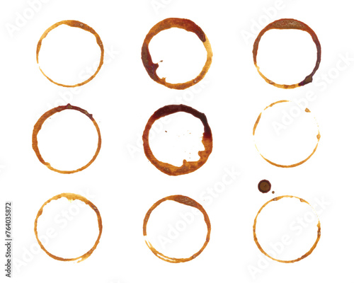 coffee mug stains set. Splashes of cups, mugs and drops.