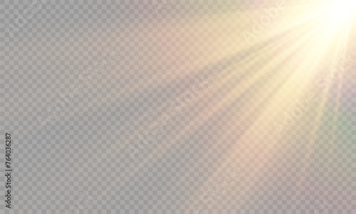 Vector transparent sunlight with special lens flare effect. png 