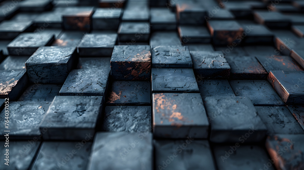 Image depicts cubes arranged in a pattern with an ambient orange glow between them Image depicts cubes arranged in a pattern with an ambient orange glow between them