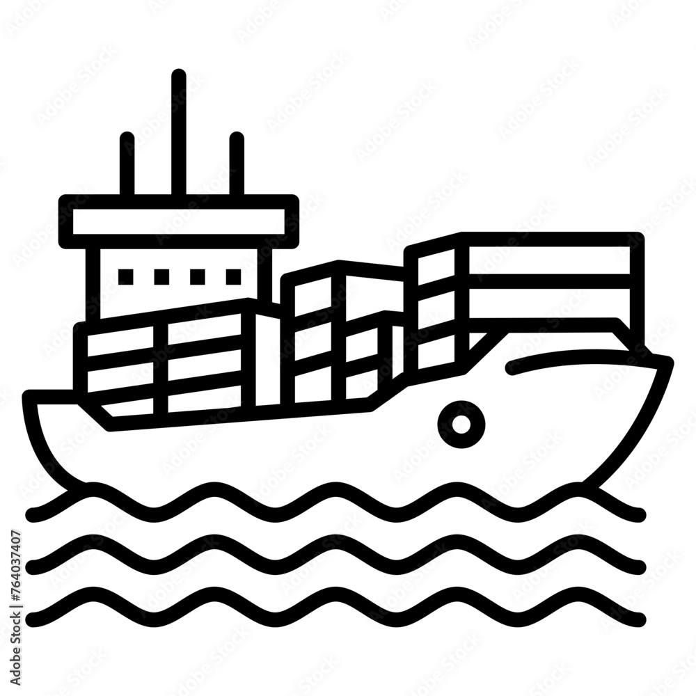 Ocean Freight  Icon Element For Design