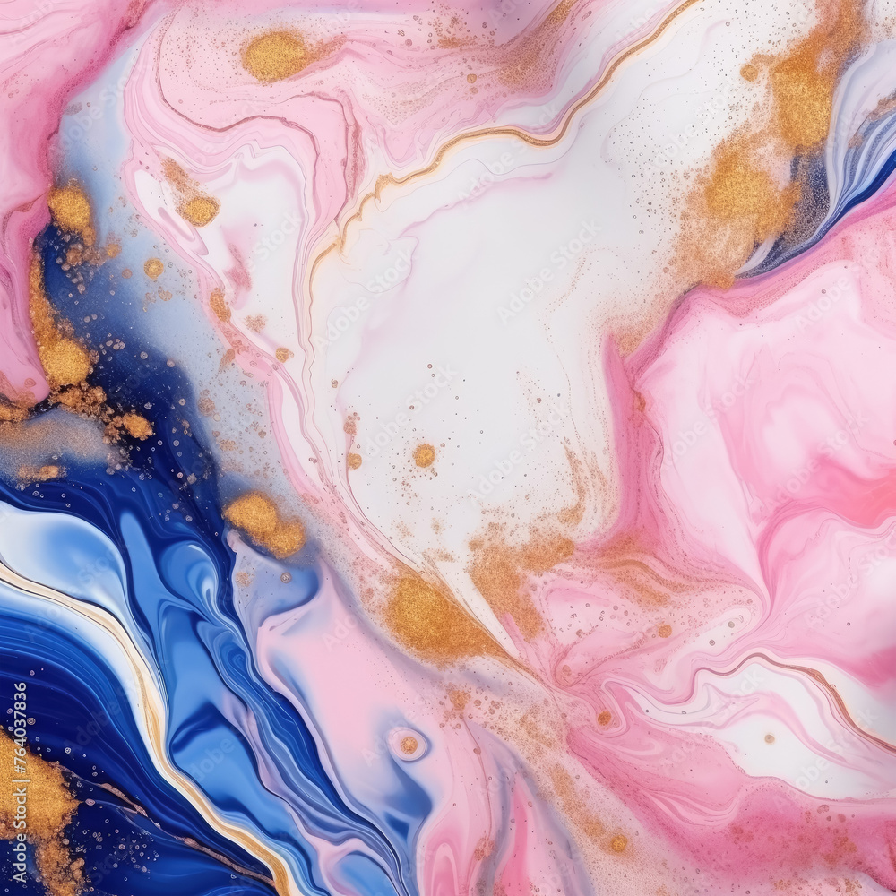 Soft pastel marbling with pink and blue