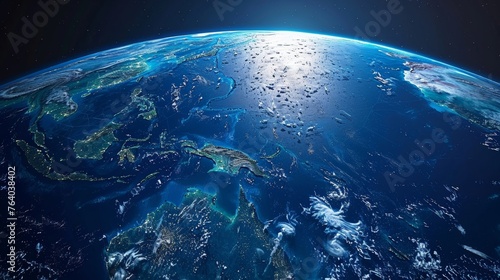 Detailed satellite imagery showcasing the breathtaking beauty of Earth's Oceania region, including Australia, New Zealand, Melanesia, Polynesia, and Micronesia.
