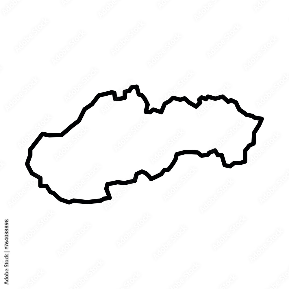 vector slovakia outline map on white background vector slovakia outline map on white background