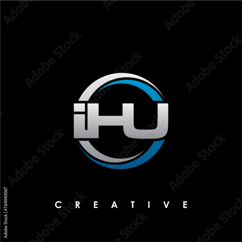 IHU Letter Initial Logo Design Template Vector Illustration