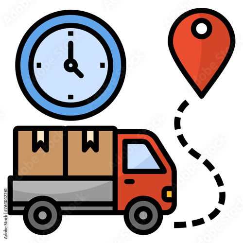 Real Time Tracking  Icon Element For Design