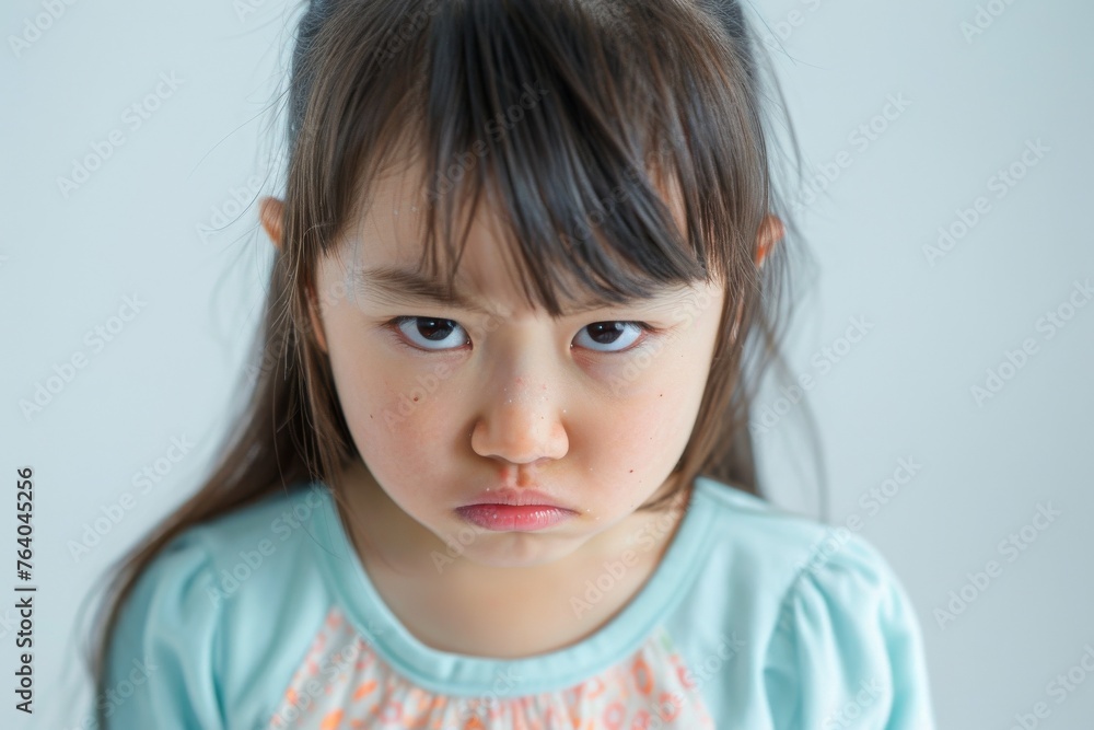 怒っている日本人の女の子のアップ写真(決意・睨む・悔しさ・いじめ・許せない) 怒っている日本人の女の子のアップ写真(決意・睨む・悔しさ・いじめ・許せない)