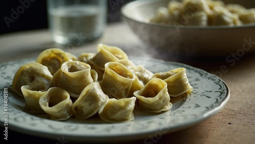 a plate of typical Italian food Cappelletti