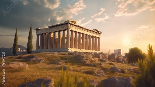 Ancient Greek Ruins: A Hauntingly Beautiful View of Parthenon Temple