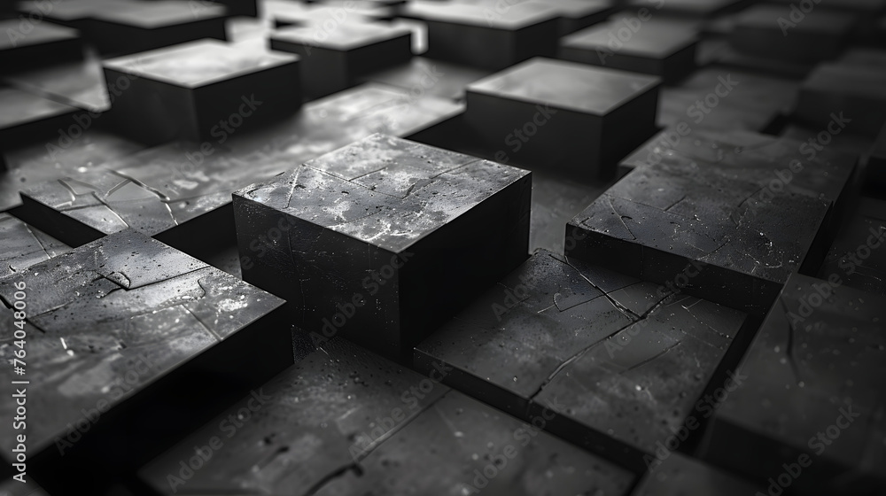A minimalist image of perfect 3D cubes rendered with a high gloss, conveying concepts of order and precision A minimalist image of perfect 3D cubes rendered with a high gloss, conveying concepts of order and precision