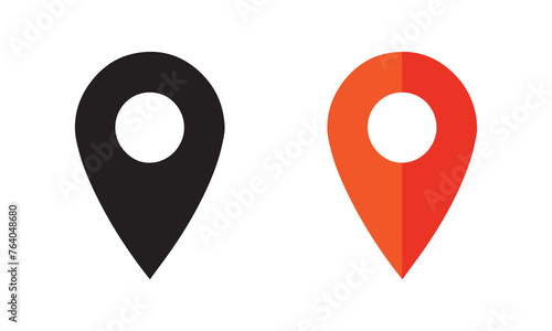 location pin icon symbol sign isolated on transparent background, map icon