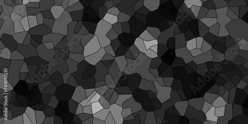 Abstract white and black broken stained glass background design with black line. geometric polygonal background with different figures. low poly crystal mosaic background. geometric triangle shape.