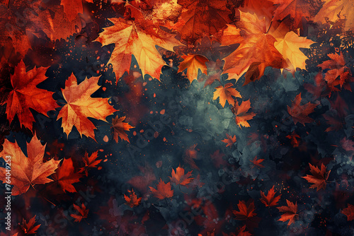 Autumn maple leaves foliage for background