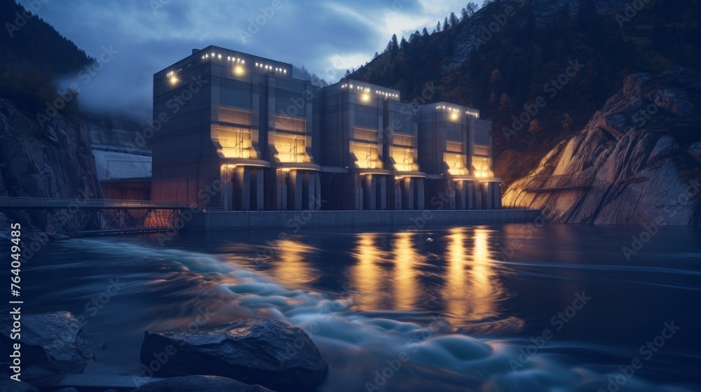 An image of a hydroelectric power plant generating energy to celebrate clean and renewable energy sources