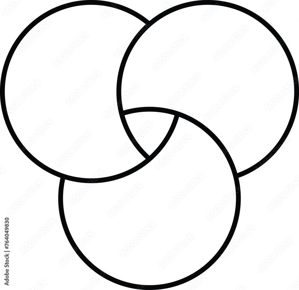 Discrete maths icon. Overlapping circles. Intersection. Venn diagram icon. vector symbol on white background Discrete maths icon. Overlapping circles. Intersection. Venn diagram icon. vector symbol on white background