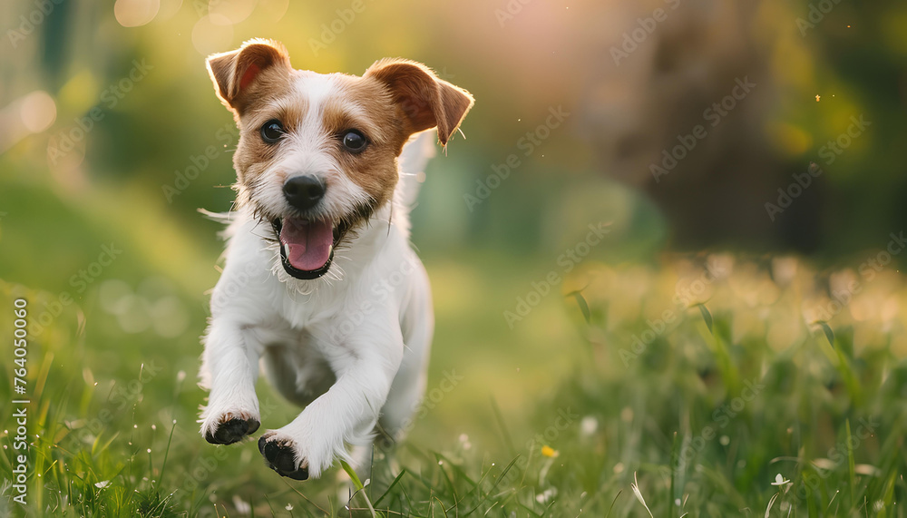 Jack Russell Terrier dog run outdoor summer sunny day Jack Russell Terrier dog run outdoor summer sunny day