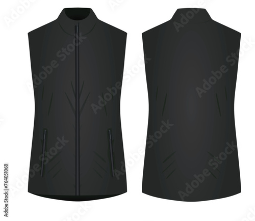 Black  female vest. vector illustration