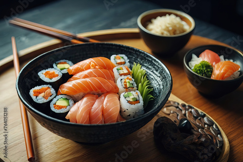 big bowl with kind of sushi
