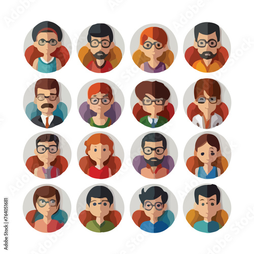  Different isomeric people vector set 