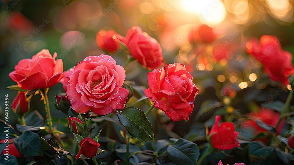 Graceful Roses in Full Bloom: A Symbol of Love, Passion, and Beauty