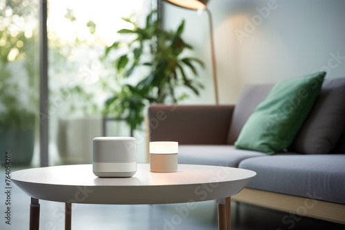 Wi-Fi range extender on modern living room table photo