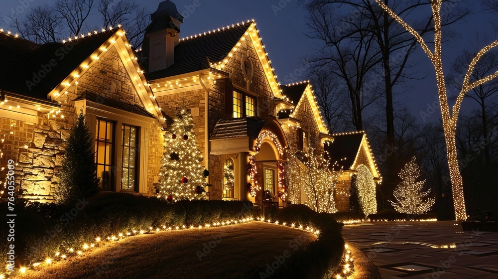 Christmas lights decoration, adding a festive and joyful touch to the environment


