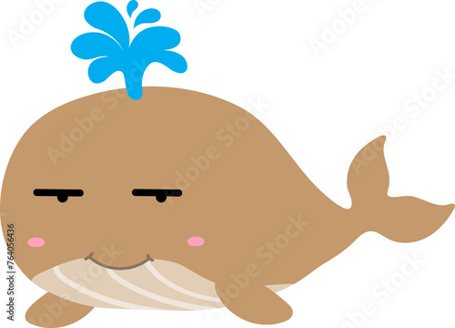 cute whale cartoon  sea animal