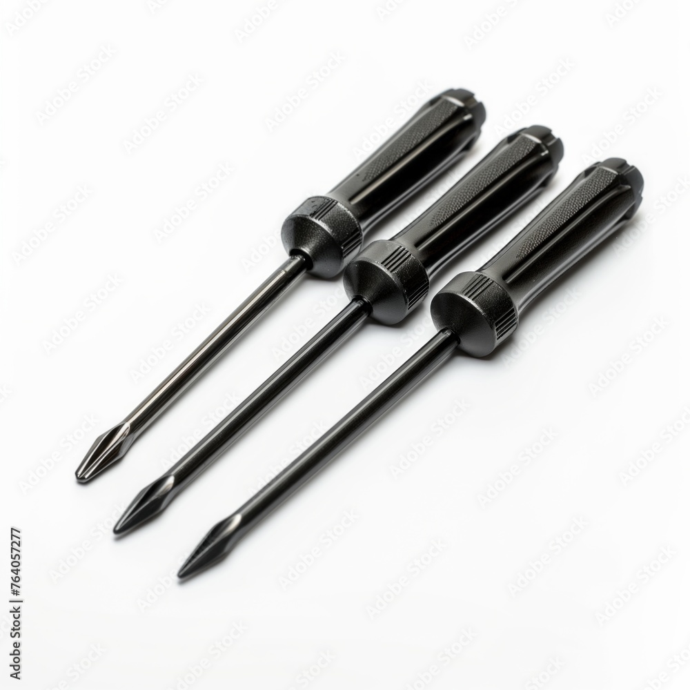 Isolated screwdrivers captured in high resolution against a white backdrop Isolated screwdrivers captured in high resolution against a white backdrop