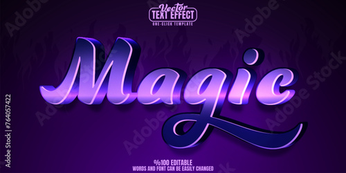 Magic editable text effect, customizable wizard and magician 3D font style