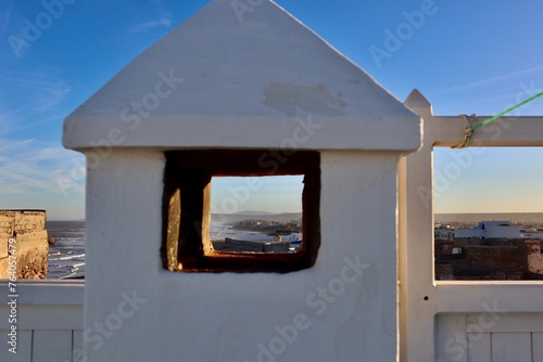 view through a chimney of moroccan coast 