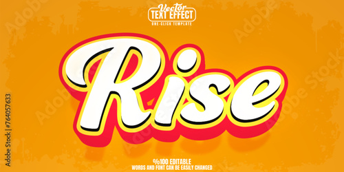 Rise editable text effect, customizable modern and creative 3D font style