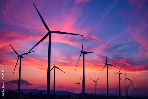 Renewable Energy Showcase: Wind Farm at Sunset