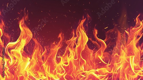 Dynamic fire illustration, capturing the intensity and movement of flames