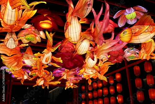 Caminata nocturna y festival de luces, 亮马桥, Liangmaqiao, Pekín, China.
