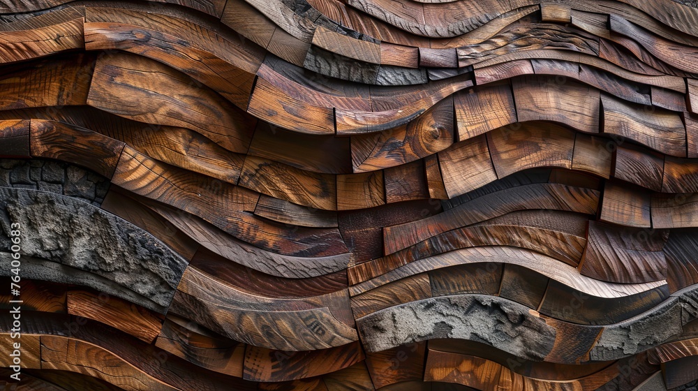 Woody Waves: Textured Panorama Woody Waves: Textured Panorama