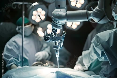 sterile robot assisting with endoscopic surgery photo