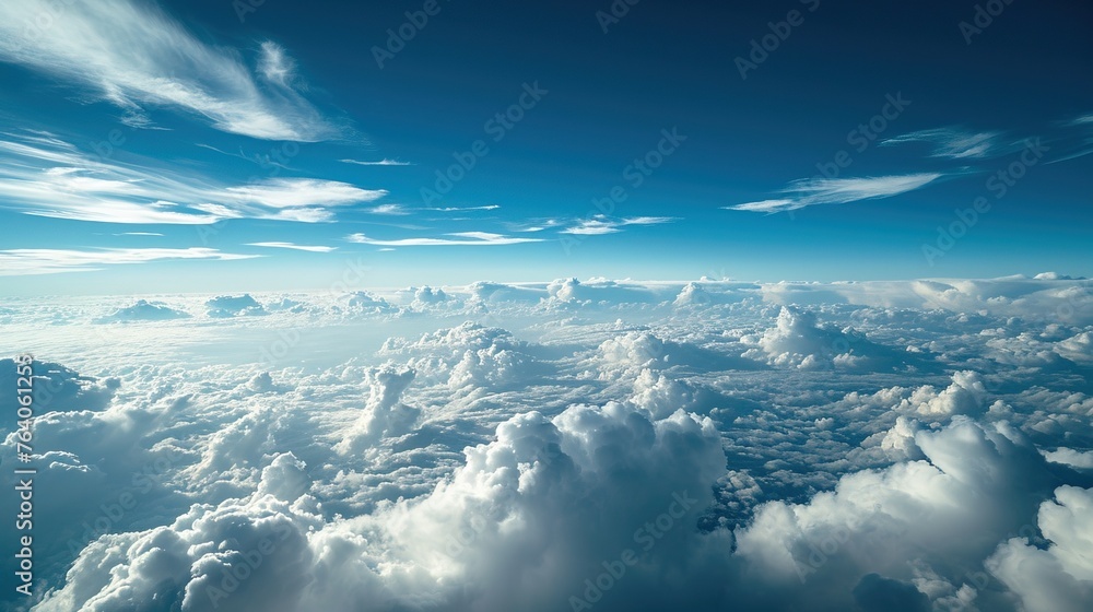 Expansive sky view with clouds, showcasing the beauty and vastness of the atmosphere


