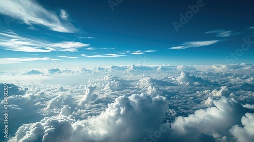 Expansive sky view with clouds, showcasing the beauty and vastness of the atmosphere    © Tumelo