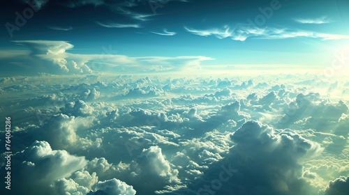 Expansive sky view with clouds  showcasing the beauty and vastness of the atmosphere   