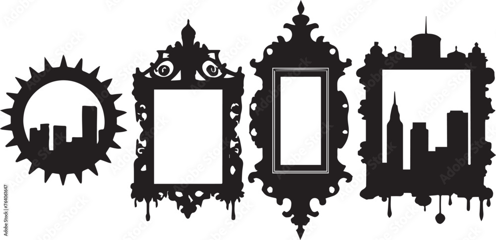 Obraz premium Set frames. Hand drawn vector illustration