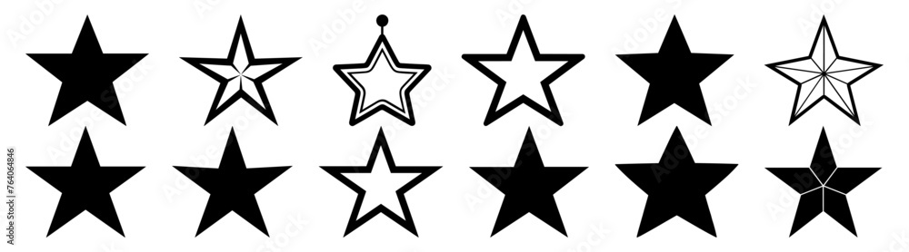 Star christmas tree silhouette set vector design big pack of illustration and icon Star christmas tree silhouette set vector design big pack of illustration and icon