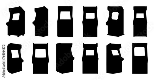 Arcade machine silhouette set vector design big pack of illustration and icon