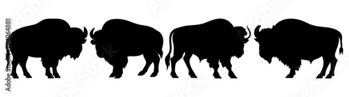 Bison buffalo silhouette set vector design big pack of illustration and icon photo