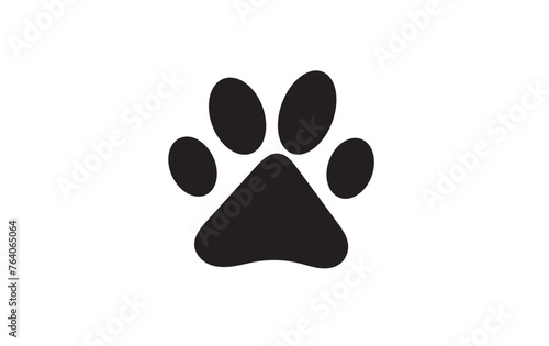 Dog or cat paw print flat icon for animal apps and websites