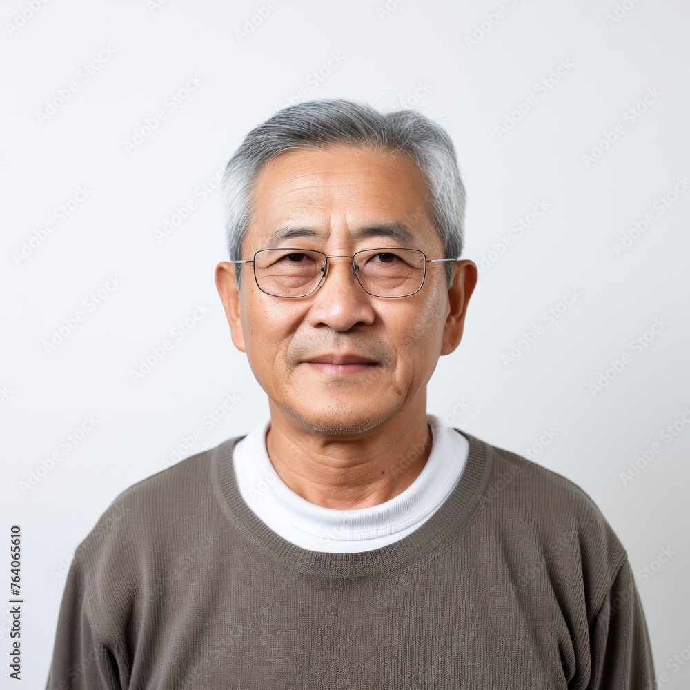 Portrait of a smiling senior Asian man for healthcare or lifestyle related themes Portrait of a smiling senior Asian man for healthcare or lifestyle related themes