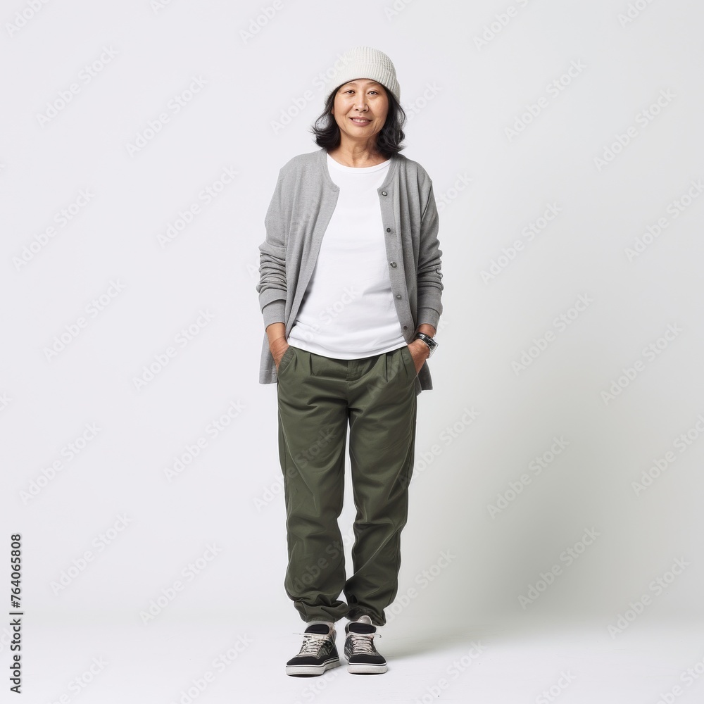 Casual Senior Asian Woman Standing Confidently Casual Senior Asian Woman Standing Confidently