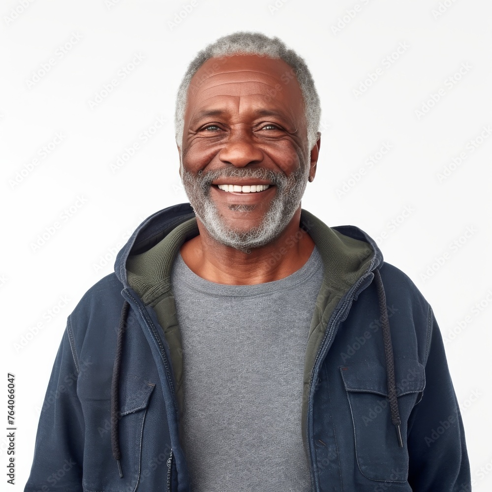 Portrait of a smiling elderly African American man suitable for lifestyle or healthcare industries Portrait of a smiling elderly African American man suitable for lifestyle or healthcare industries