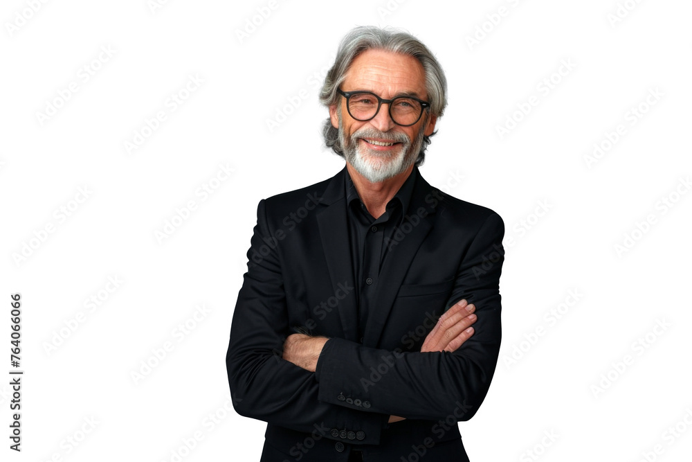 Portrait studio Smart and healthy senior business man wearing suit and t shirt that posing and smiling relaxedly isolated on transparent png background. Portrait studio Smart and healthy senior business man wearing suit and t shirt that posing and smiling relaxedly isolated on transparent png background.