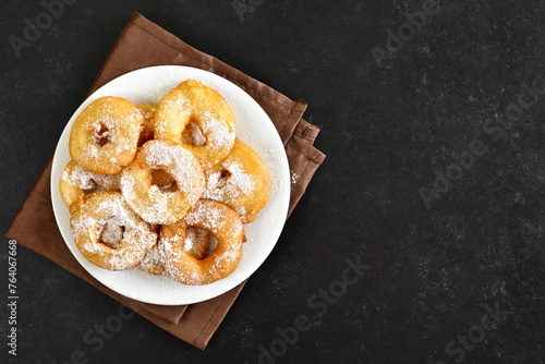 Homemade donuts on white plate